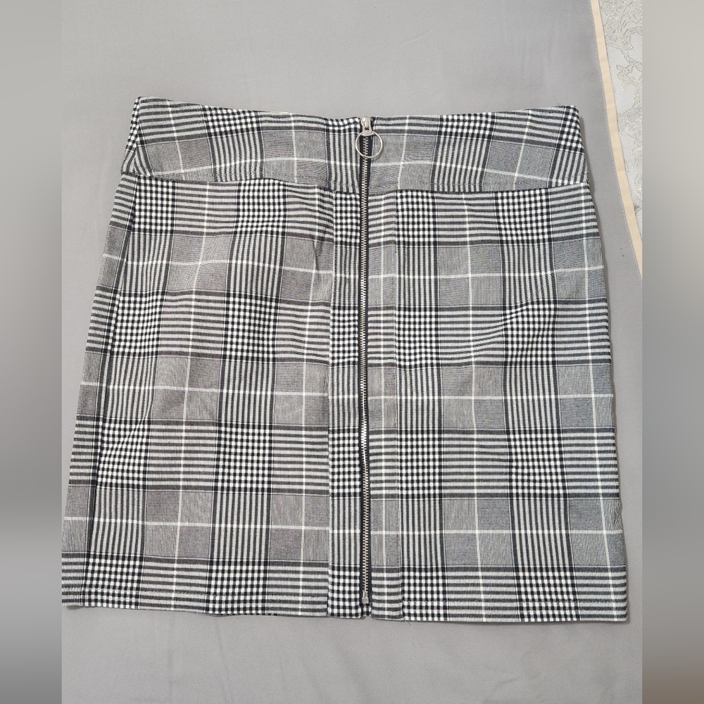 Skirt,Chic Black and White Plaid Pencil Skirt